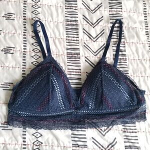 Lucky Brand Navy Blue Lace Bralette Medium